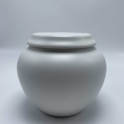 Teedose bauchig, Jingdezhen Porzellan, matte Glasur