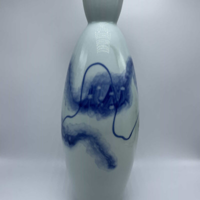 Vase, Jingdezhen Porzellan, blauer Dekor